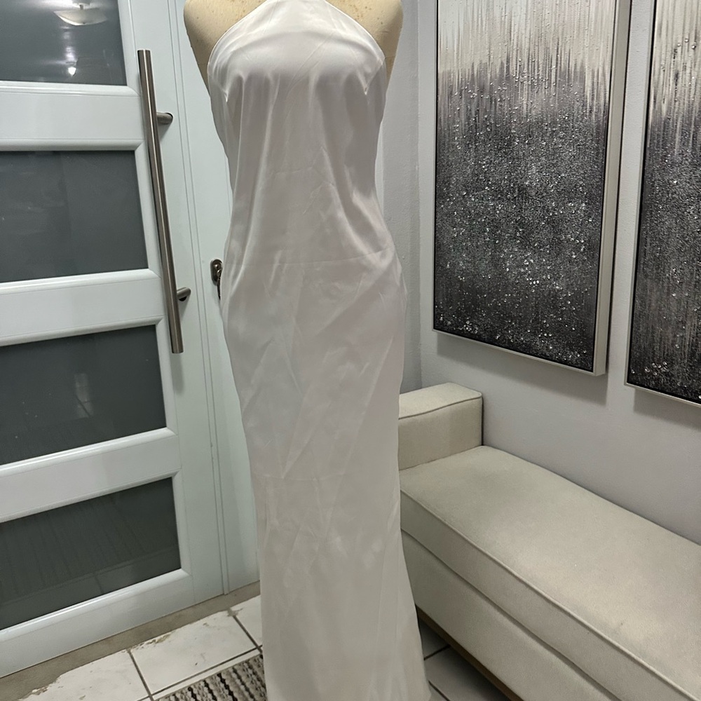 2x$60- White Halter Neck Slip Dress
